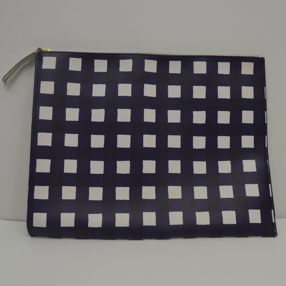 EAC blue and white plaid clutch - Picture 1 of 5